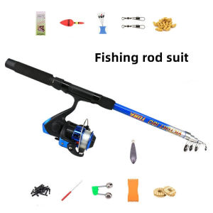 Fishing gear set - Fishing rod + Fishing accessories Portable fishing rod and fishing gear