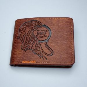 กระเป๋าสตางค์ผู้ชายbomshisky ปั๊มลาย ใบสั้น #JD-006 (เสือ)