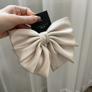 💕 Store opening 💕 Elegant Bow Ribbon Hair Clip Fashion Simple Solid Satin Spring Clip Hair Pin Retro Headband With Clips Girls Hair Accessories