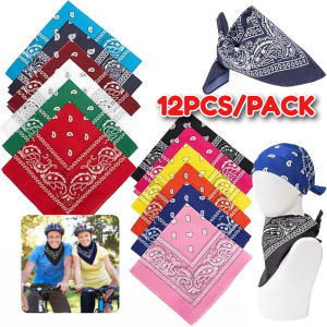 12PCS Fashion Hip-Hop Scarf Bandana Handkerchief Panyo for Men and Women Hiphop Handkerchief Headband Square Scarf