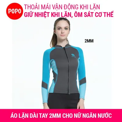 Áo lặn biển cho nữ dài tay dày 2mm giữ ấm cơ thể áo lặn nữ ngăn nước tiếp xúc với cơ thể hỗ trợ lặn biển MY078 POPO Collection