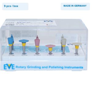 EVE RA305 Ceramic Grinding Polishing Cleaning Kit 9pcs Dental Rotary Polishing Instruments Made in Germany