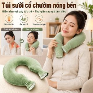 [Giảm Đau Cổ Vai Gáy 🌿] Túi Chườm Nóng Hình U / Túi Nước Ngải Cứu / Dành Cho Dân Văn Phòng / Thảo Dược Tự Nhiên