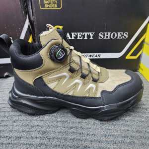 PRO SAFETY SHOES 2507 MID CUT RATCHET LIGHT WEIGHT KASUT KESELAMATAN BLACK ARMY GREEN