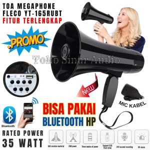 TOA SPEAKER UNTUK JUALAN KELILING Megaphone Toa Charger Multifungsi TERBARU FLECO YC-165RUBT BISA BLUETOOTH HP & USB FLASHDISK / toa buat dagang keliling di motor/ pengeras suara untuk jualan/ toak buat jualan keliling rekaman