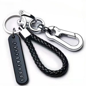 Car Keychain Anti-lost Phone Number Plate Car Motorcycle Keychain Pendant Keyring Key Chain