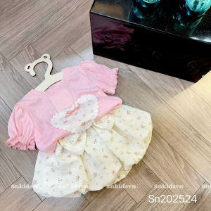 Đồ bộ bé gái set đồ bé gái 2 chi tiết áo + quần bí cho bé từ 10-20kg