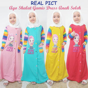 CARLINA Gamis Ayo Shalat Anak Perempuan Soleha Dress Maxy Panjang