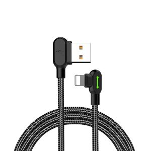 1.2M 90 Degree Fast Charging IP Micro Type-C USB Cable  Kabel Pengecasan 双弯头数据充电线