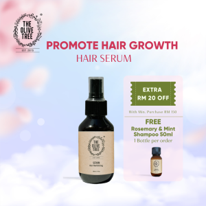 The Olive Tree Hair Revitalizing Serum 100ml For Promote Hair Growth /Anti Hair Fall Loss / Strengthen Hair Root Hair Follicle / Prevent Hair Loss / Water Spray / Pure Essential Oil / Rosemary / Procapil / Geranium
