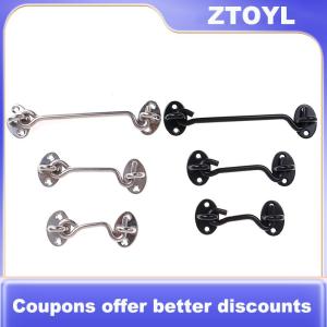 【ZTOYL】 1Set Barn Door Latch Cabin Hook Eye Latch Easy Lock for Barn Door Gate Window