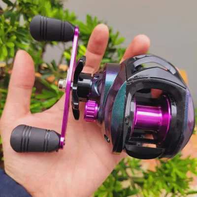Máy câu cá máy ngang titan ánh tím giá rẻ máy câu lure