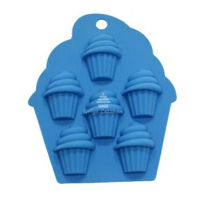 Griya Cetakan Silikon Coklat Puding Mini Cupcake Muffin 6 Cavity Warna Random