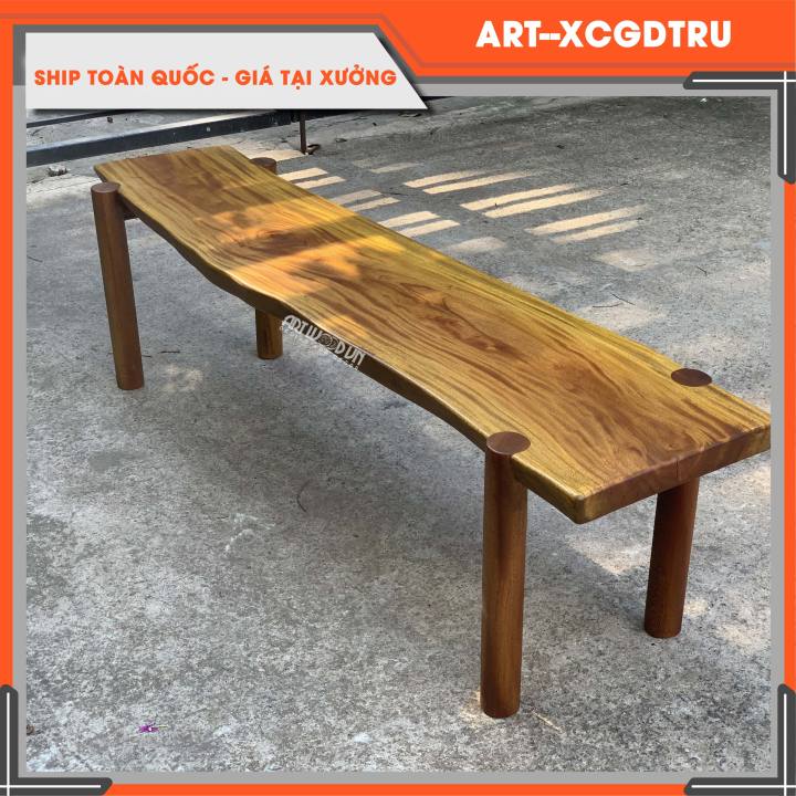 Ghế bench chân trụ gỗ xà cừ dài siêu rẻ đẹp