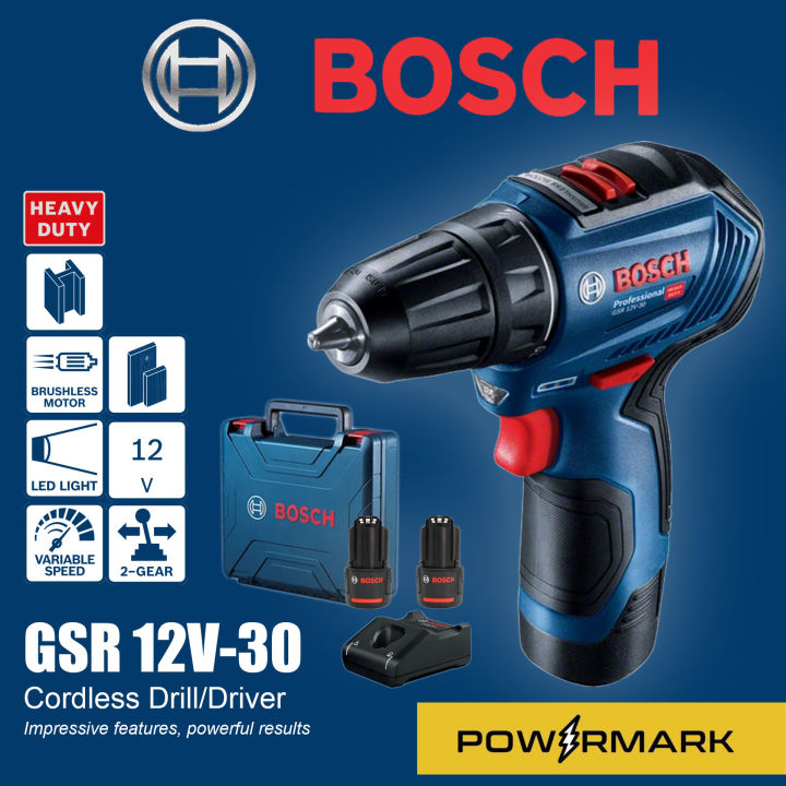 BOSCH GSR 12V-30 Brushless Cordless Drill Driver Set (with