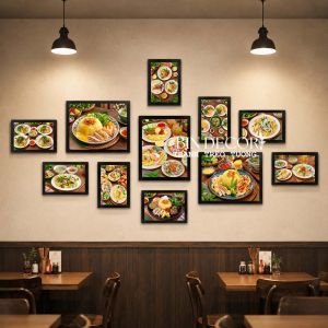 Khung ảnh treo tường cơm gà nha trang trang trí decor quán ăn nhà hàng TT105