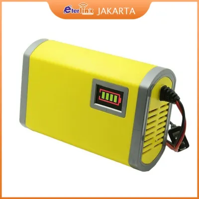 [BISA COD] Kualitas Terjamin Charger Aki Mobil Motor 12V 2A Portable Dengan Intelligent Chip Indikator LED HIJAU / KUNING