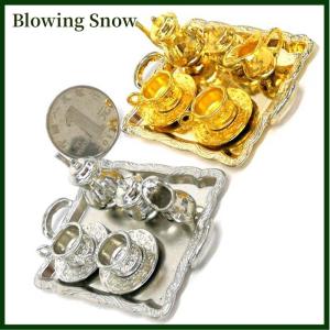Blowing 10Pcs 1: 12 Dollhouse Furniture Miniature Dining Ware Metal Tea Cup Plate Set