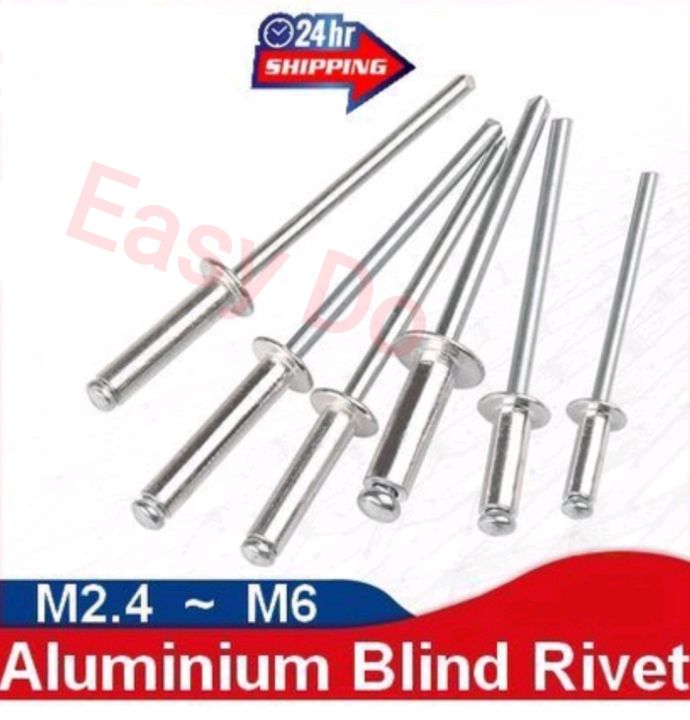 Long Inches Rivet Pin (30PCS) M2.4 M3 M3.2 M4 M5 M6 Aluminum HEAD Blind Rivet Pin Rivet Nail ...