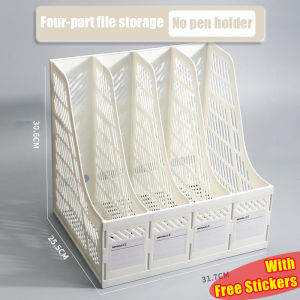Four layer+pen holder plastic file rack/desktop storage file bar/file box reference rack Desk organizer free sticker