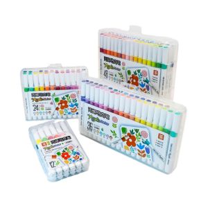 Bút màu Acrylic Marker 12 24 36 48 60 80 cao cấp màu sắc tươi sáng không lem - Bút lông màu