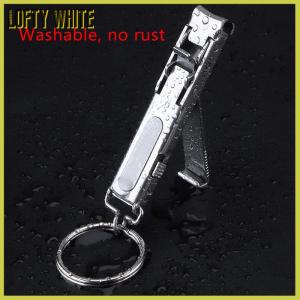 Lofty White Ultra-Thin Nail Clipper Stainless Steel Foldable Nail Cutter With Nail File