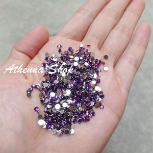 Rhinestone Ungu uk. 4mm untuk Bahan DIY aksesoris Henna & Nailart