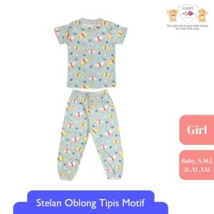 LIBBY Stelan Oblong Cotton Rib Pendek-Celana Panjang SML