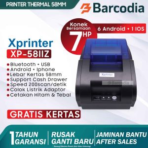 Printer Bluetooth 58mm Xprinter 58iiz Multidevice Connection Free Kertas Thermal
