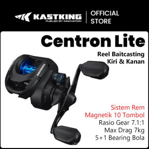 [OFFICIAL] KastKing Centron Lite Reel Pancing Baitcasting Fishing Reel 7.1:1 Gear Ratio 7KG Max Drag 5+1 Anti-Reverse Ball Bearings Lightweight Glass Fiber Infused Nylon Frame Fishing Reel BC with Compact Design 10-BUTTON MAGNETIC BRAKING SYSTEM