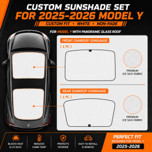 For Tesla Model 3 Y 2023-2026 New Version Ice Crystal Side Window Sunshade Privacy Curtain Solar Umbrella Accessories
