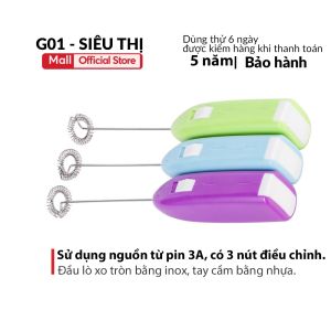 Máy đánh trứng tạo bọt Cà Phê nhỏ gọn cầm tay mini pha chế tiện lợi cây đánh trứng đánh kem cà phê trà sữa dùng pin 2AA