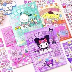 Sanrio Quiet Book Bubble Sticker Hello Kitty Cinnamoroll Kuromi Kawaii3D Bubble Scene Sticker Book Childrens Toy Gift