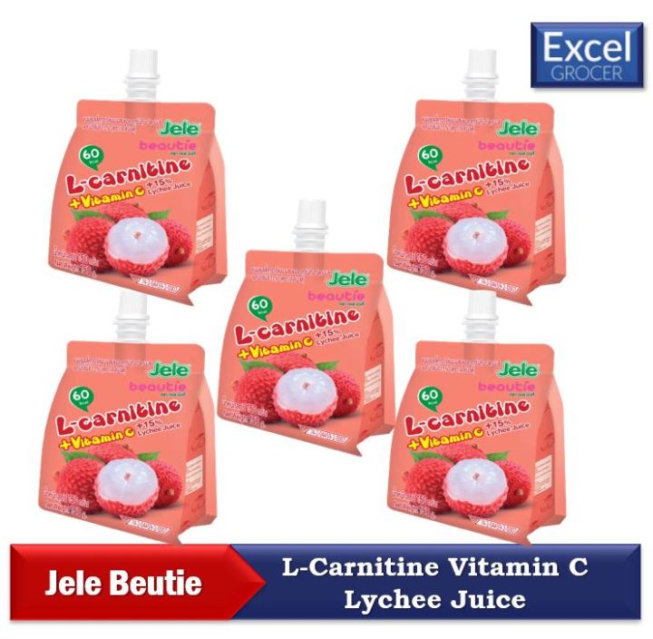 Jele Beautie L-carnitine, Vitamin C (Lychee) (5 Pack x 150g) | Lazada