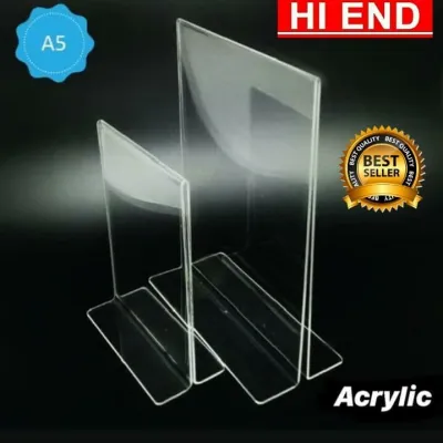 Tempat Stand QR Code Nomor Meja Tent Holder Tempat Brosur Meja Akrilik Ukuran A5 15x21cm