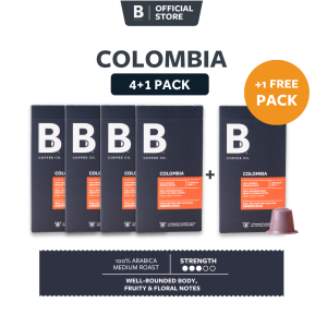 B Coffee Co. Colombia Americano Nespresso Compatible Coffee Capsules 10 - 4x Packs + 1 Free