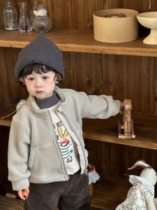 Babys autumn and winter coat 2025 Korean-style childrens clothing winter thickened sweatshirt set for boys