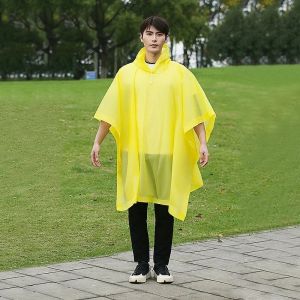 Reusable Raincoat With Drawstring Hood Waterproof Thicken Poncho For Adults Outdoor Hiking Rain Coat Travel Bicycle Ponchos