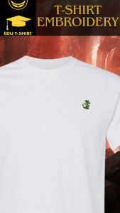 T-SHIRT EMBROIDERY of Green Cute DRAGON Tees Tshirt