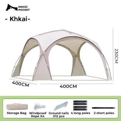 Magic Pocket Camping Outdoor Dome Shelter Dome Tent Waterproof Flysheet Dome 5-8 Orang Shelter Khemah
