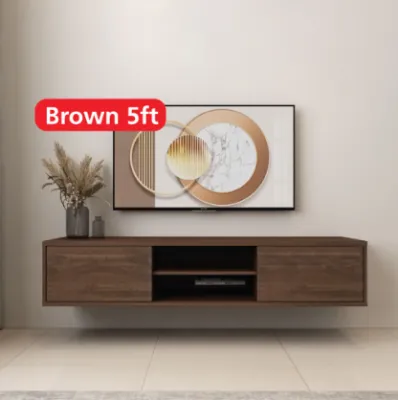 NEVA wall tv cabinet 5ft 4ft kabinet tv gantung rak tv cabinet rak tv gantung tv cabinet wall mounted walnut