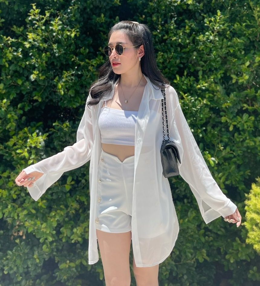 (คุณยิ่งต้องการสินค้าที่มีประสิทธิภาพ) มินิเดรสเเขนยาวผ้าชีฟอง ใส่เเล้วสไตล์เกาหลี สายคาเฟ่ห้ามพลาด ราคารวมที่สวยความสวย