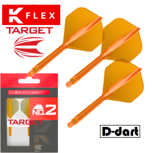 TARGET K FLEX DARTS FLIGHT- No 2 STANDARD Neon K-Flex Integrated Dart Flights and Shafts 3Pcs/Pack