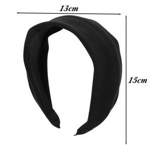 【ปราสาทนางฟ้า】ที่คาดผมปากกว้างหรูหราสีทึบผู้หญิงเครื่องประดับผมทันสมัยเรียบง่ายวินเทจ