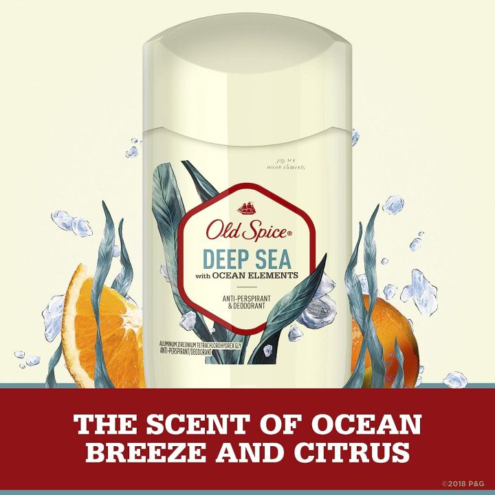 Deep Sea With Ocean Elements Antitranspirant Deodorant Für Männer – Unsichtbare Feste Formel, 80 Ml, Langanhaltender Schutz Mit Meeresfrische