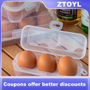 【ZTOYL】 Outdoor Shockproof Egg Box Storage Box Portable Camping Shatterproof Egg Tray Home Plastic Protection Box Travel Shatterproof