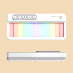 Rainbow Flashing Piano Toys Electronic Music Toys With 5 Instruments 13 Melody Portable Keyboard Educational Toys For Kids