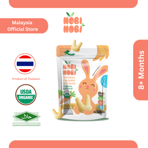 NOBI NOBI ORGANIC JASMINE RICE PUFFS BANANA PUMPKIN AND CARROT (FOR 8 MONTHS +)