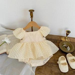 Princess Baby Girl Dress Romper 0-24Months Newborn Fly Sleeve Bow Skirted Bodysuit Jumpsuit Outfits Birthday Party Clothes INS2026