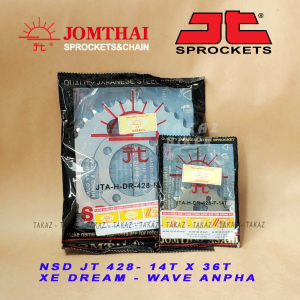 Hàng Rời Nhông và Dĩa Mặt Trời JOMTHAI Nhật Honda Dream và Wave anpha 100cc 14 x 36T Thái Lan